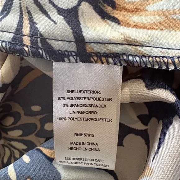 Tahari Arthur Levine Navy/Tan Floral Maxi Dress - Picture 7 of 9